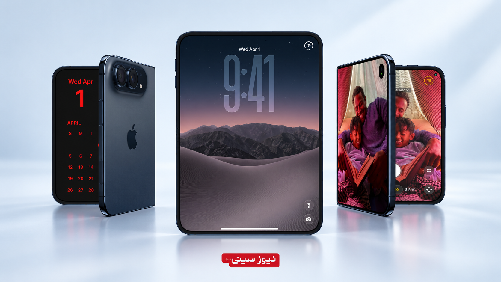 آیفون تاشو اپل با نام iPhone Duo در حالت باز و بسته؛ نخستین گوشی تاشوی Apple با نمایشگر داخلی 7.6 اینچی