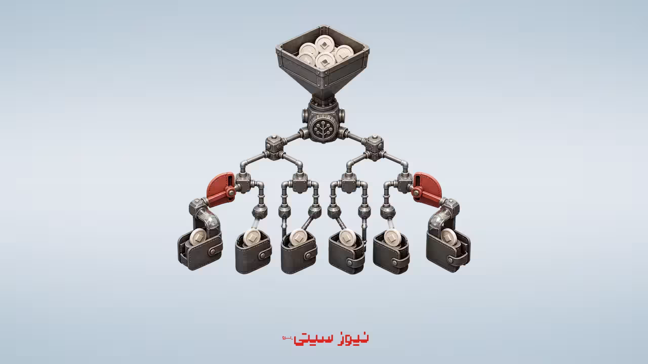 دستگاه توزیع مشروط توکن میان کیف پول‌ها؛ تصویر مفهومی Airdrop